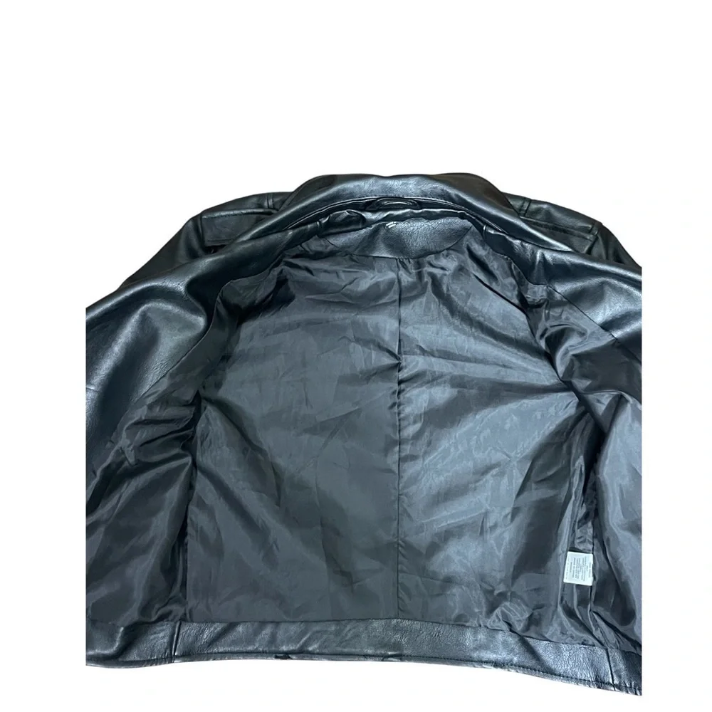 Love Tree Faux Leather Biker Moto Jacket Black, Size Women small - Picture 7 of 16